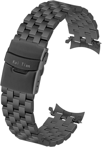 20Mm Watch Bands for Mens Womens Stainless Steel Watch Strap Curved Ends 5 Rows