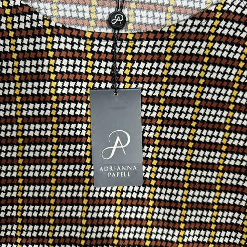 Adrianna Papell Womens Medium 3/4 Sleeve Geo Print Crew Neck Stretch Cuff NEW - Picture 6 of 12
