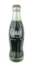 Unopened FULL 6 1/2 Oz Coke Coca-Cola Green Glass Soda Pop Bottle New Haven Conn