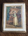 Vintage Victorian Women Market Scene Gold Gilt Tole Wall Plaque Italian Style — photo 1