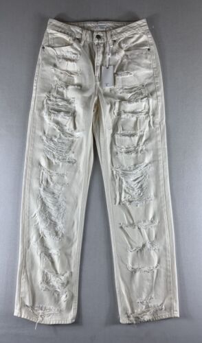 GOOD AMERICAN JEANS WOMENS 4/27 OFF WHITE GOOD 90S