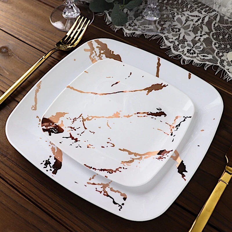 Plastic marble cheap plates