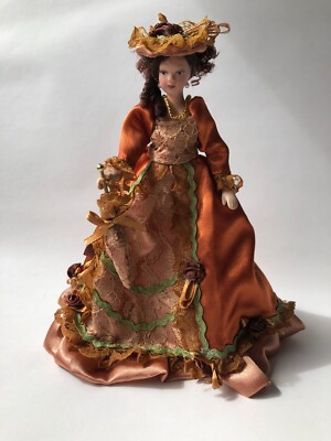 Vintage, Scala 1:12, Casa Delle Bambole, Artigiano, Signora, Bambola, Figura, In Cucito A Mano, Blu E Paillettes Buono, Rimovibile, Abiti, 1930, Art Deco - Italia - Foto 2