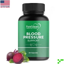 Pure Heart Blood Pressure Support Supplement Beet Root Extract & Magnesium 09/26