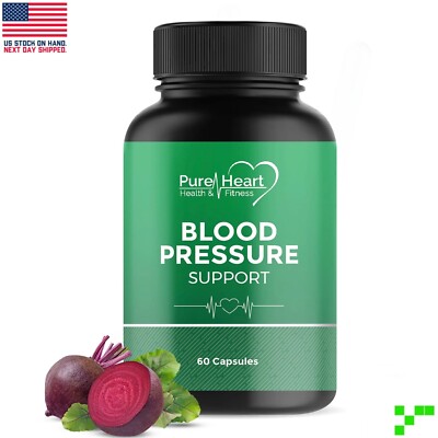 Pure Heart Blood Pressure Support Supplement Beet Root Extract & Magnesium 09/26