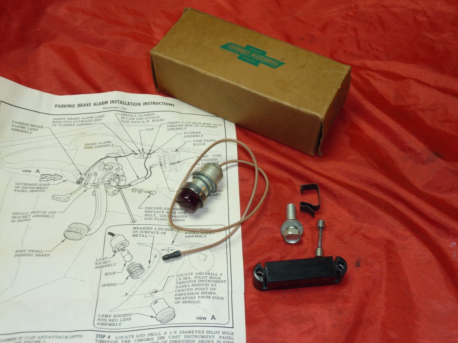 NOS Signal Lamp Parking emergency Brake Light Chevrolet 1958 Accessory