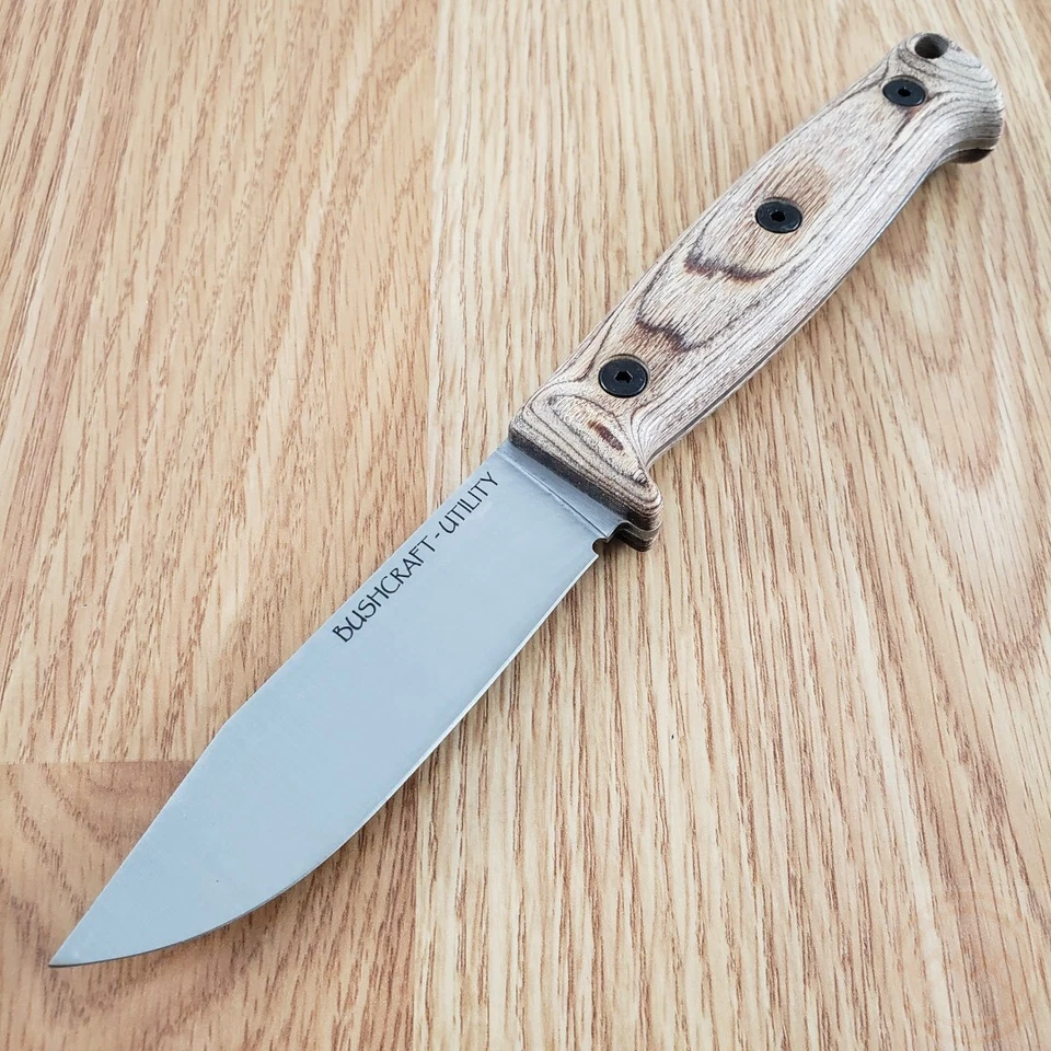 Ontario Bushcraft Utility Fixed Knife 4" Full Tang Stainless Blade Wood Handle - Image 3 of 4