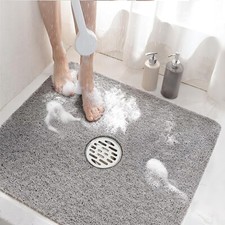 Square Shower Mat, 24 X 24 Inch Non Slip Bath Mat for Tub, Soft PVC Home Gym Spa