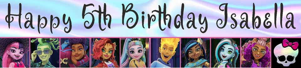 Pôsteres personalizados de brinquedos, cartões e calendários Monster High Banners Opt 3 - Imagem 3 de 4