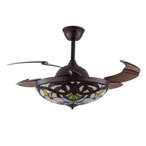 42 Inch Ceiling Fan Light Tiffany Style Chandelier Fan Lamp w/ Remote Fandelier! - Picture 9 of 18