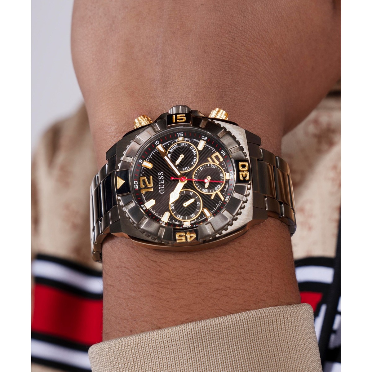 Guess CONTINENTAL - Cronografo - silver-coloured/argentato