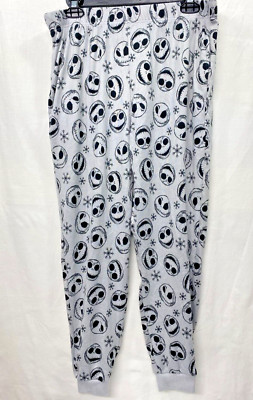 Disney Nightmare Before Christmas Women Gray Jack Skellington Joggers PJ Pants