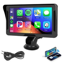 7" Wireless CarPlay Android Auto Screen Car Radio FM Multimedia Player Portable