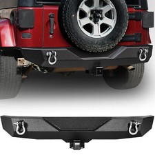 For 2007-2018 Jeep Wrangler Jk Unlimited Textured Steel Rear Bumper W D-rings For 2007-2018 Jeep Wrangler Jk Unlimited Textured Steel Rear Bumper W D-rings