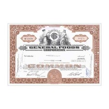 General Foods Corp. Stock Certificate // 101+ Shares // Brown // 1960s-70s