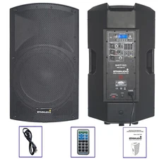 15" 4000W PA Powered Speaker  Active Audio DJ Speaker with Bluetooth USB TWS SD