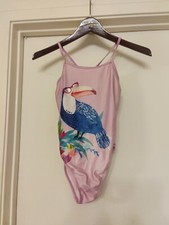 GYMBOREE SWIM SUIT FOR GIRLS TOUCAN PRINT 1-PC SWIMSUIT Sz 10-12 PINK