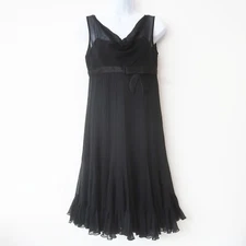 Teri Jon Rickie Freeman Babydoll Dress 2 Silk Bow Chiffon Y2K Goth Event Party