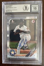 Cristian Javier Auto Signed 2019 Bowman Rookie #BP-32 Astros Beckett Auto 10