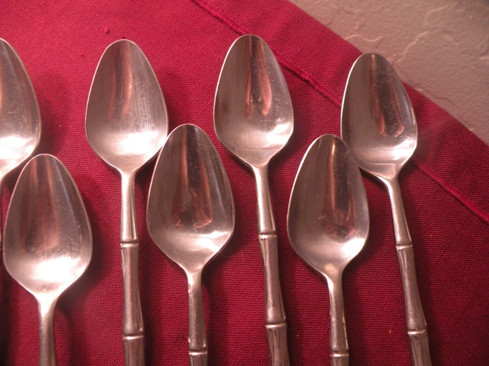 Juego de 8 cucharaditas cubiertos de por vida IC LCU13 bambú acero inoxidable Japón 6 1/4" Foto 3 de 4