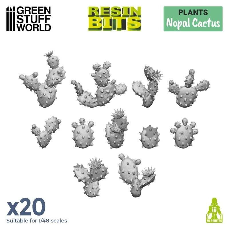 Set impreso en 3D - Cactus nopal - Bits Wargames 40k Sigmar Maqueta Plantas