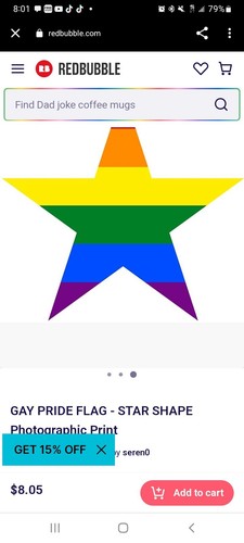 GAY PRIDE FLAG - STAR SHAPE Photographic Print - Picture 3 of 4