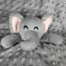 Pro Goleem Gray Baby Elephant Lovey Security Blanket Plush Minky Dot Satin Back