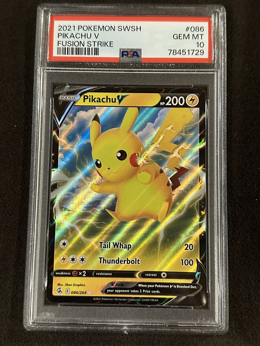 PSA 10 Pikachu V 086/264 Pokemon TCG Fusion Strike (2021 PSA 10 Pikachu V 086/264 Pokemon TCG Fusion Strike (2021