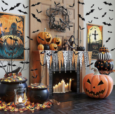 Halloween Bats 120 pcs : Spooky 3D PVC Decals for DIY Wall Decor Bat  Sticker