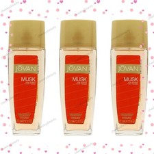 3x Jovan Musk for Women Body Fragrance Spray, 3x 75ml,New & Sealed