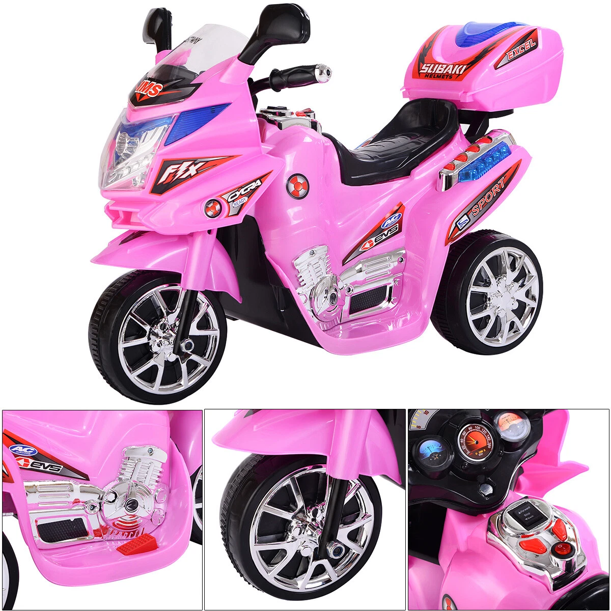 Pink 3 sales wheel motorcycle