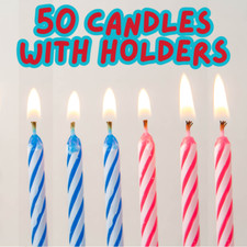 50 PCS Birthday Candles - Colourful and Festive Accessories for Celebrating Spec