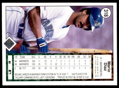 1989 Upper Deck Mario Diaz Seattle Mariners #318 | eBay