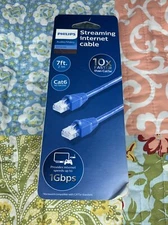 Philips Elite Cat6 Streaming Internet Cable 7ft Ethernet Blue SWN7121A