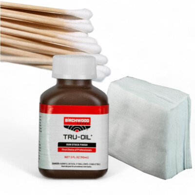 Tru-Oil Gun Stock Refinish Kit with 25 Cotton Swabs and 25-30 Cotton Patches