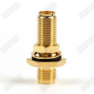 RF SMA Jack Female to Female Bulkhead Waterproof Straight Coax Connector Adapter USA Shipping RF SMA Jack Female to Female Bulkhead Waterproof Straight Coax Connector Adapter USA Shipping