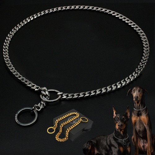 Hundehalskette Slip Chain Halsband Edelstahl Bordstein Schlange Halskette Rottweiler Gold - Bild 1 von 14