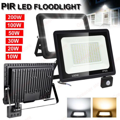 1-10PCS LED Floodlight PIR 10W-400W Security Motion Sensor Home Garden Lamp IP66 - Picture 1 of 19
