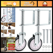 2 Pack Heavy Duty 4" Spring Loaded Gate Casters - 360  Sliding Wheels for Wood/M