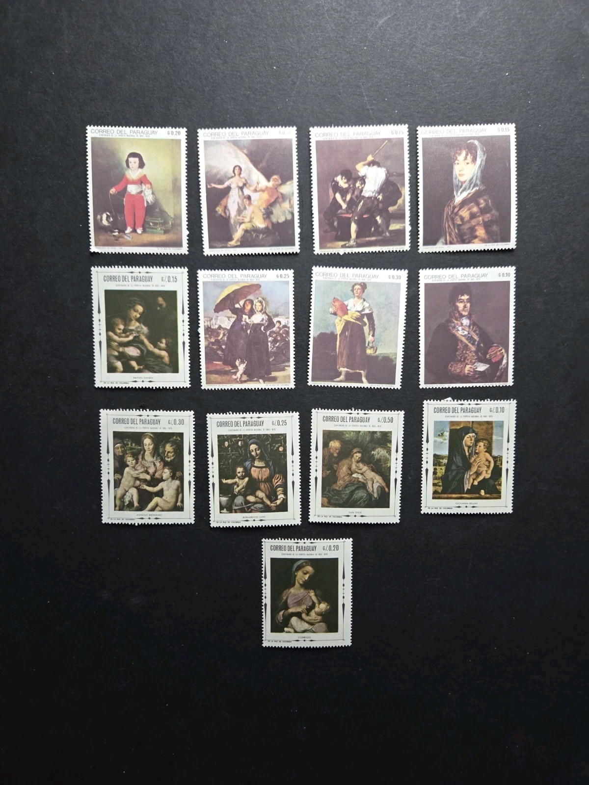 Paraguay Stamps. European Paintings MNH LOT