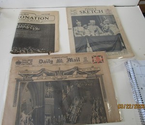 THE TIMES OTHERS  CORONATION LONDON  3 LOT  1937 NEWSPAPER  EPHEMERA
