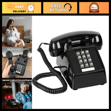 Vintage Corded Landline Phone with Mechanical Ringer Volume Control - Retro De