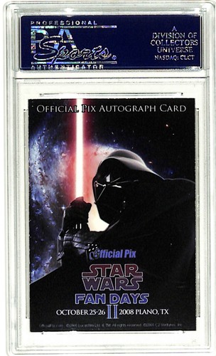 2008 Star Wars OPX Fan Days DAVE PROWSE Darth Vader Signed Card PSA/DNA SLABBED - Picture 3 of 3