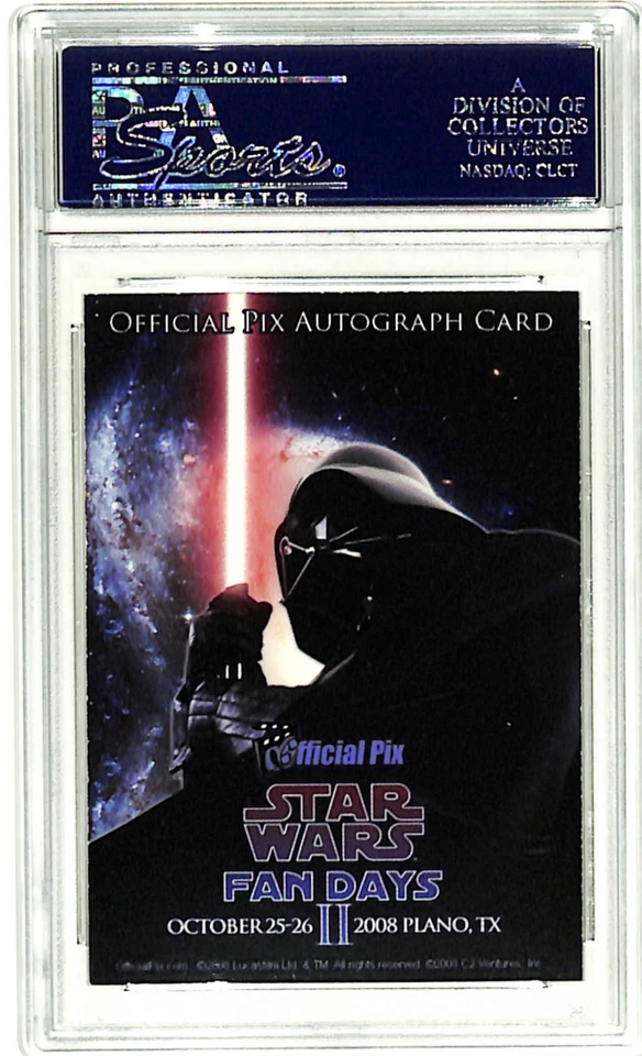 2008 Star Wars OPX Fan Days DAVE PROWSE Darth Vader Signed Card PSA/DNA SLABBED - Image 3 of 3