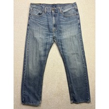 Levis 505 Regular Fit Straight Leg Jeans Mens 36x30 Medium Wash Blue Denim