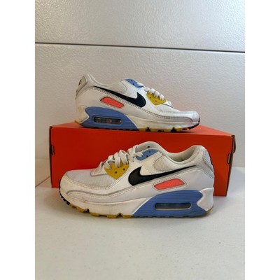 Nike Air Max 90 White  Multi Color Psychic Blue 7W #2404