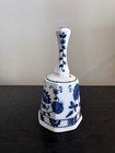 Vintage Seymour Mann Blue Onion Porcelain Dinner Bell Blue White — photo 1