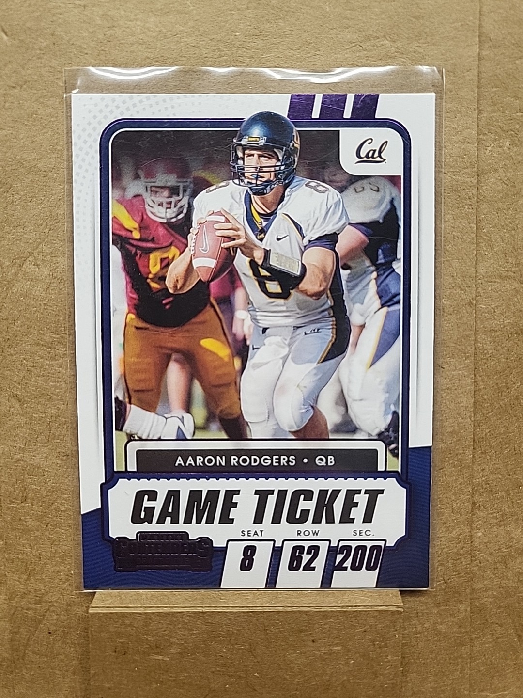 2021 Panini Contenders Draft Picks Aaron Rodgers Purple Game Ticket #6