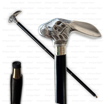 Rabbit handle cane chrome handle walking cane stick cool gifts for men & women