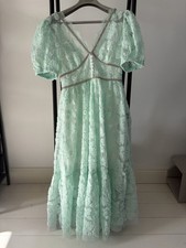 Self-Portrait Mint Lace Embellished Midi Dress UK Size 10